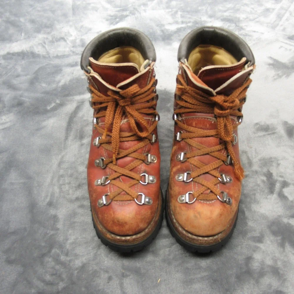 Rocky Boots Mens 8 Womens 11 Brown Leather‎ Heavy Mountaineer Hike VTG 80s USA